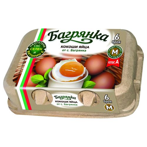 Яйца Размер M  Кутия Багрянка Със Селен 3 Рп