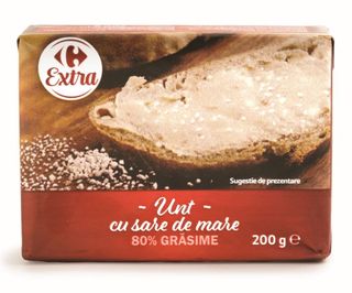 Unt cu sare de mare 80% grasime 200g Carrefour Extra