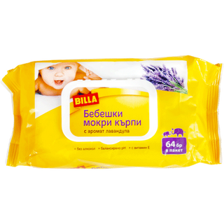 BILLA Лавандула бебешки мокри кърпи 64 БР / 38937017