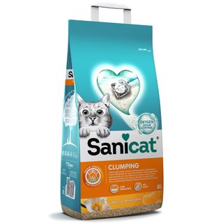 Nisip pentru litiera Sanicat Clumping Vanilie&Mandarina 8L