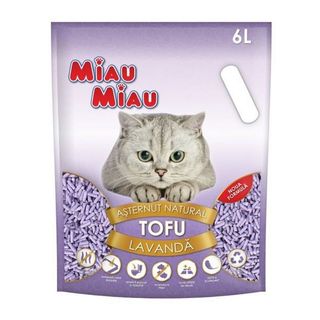 Asternut absorbant Miau Miau Tofu cu parfum lavanda, 6 l