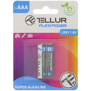 Tellur, Baterie Flexi Power, super alcalina, AAA LR03, 1.5V, 2 buc/set (ID 67368)