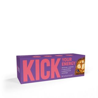 KICK Batonas cu stafide si prune uscate in ciocolata caramelizata 45g