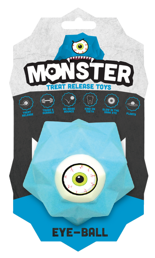 Jucarie pentru caini Monster Snackball bleu