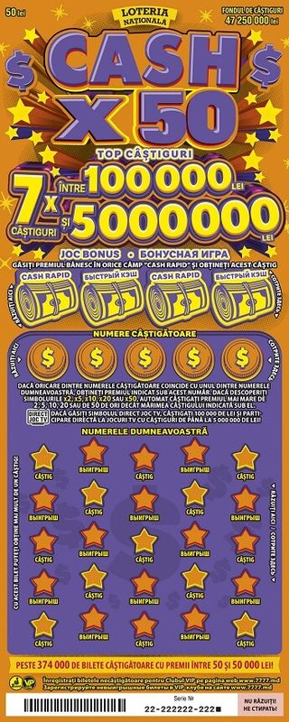 LOTERIA NATIONALA Bilet Cash x 50