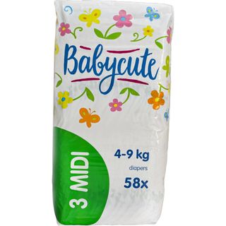 Babycute, Scutece bebelusi Marimea 3, 4-9 kg, 58 bucati (ID 30415)