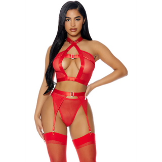 Set Lenjerie intima sexy, Forplay, Gold Hour - Rosu
