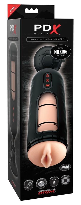 Masturbator Pipedream "Elite Vibrating Mega Milker" 23,9 cm - Natural