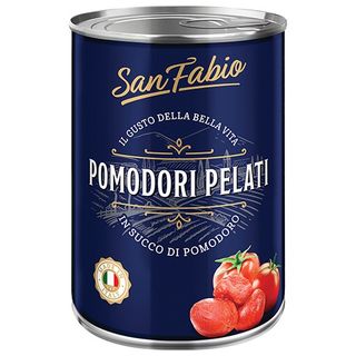 San Fabio Tomate intregi decojite, in suc 400 g