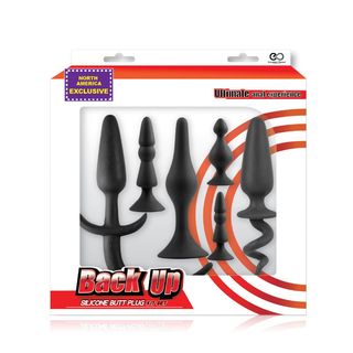 Kit Anal Back Up With Ring 6 Piese Black