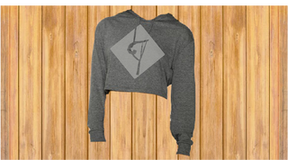 AREAL TELA siva ženska majica crop top s kapuljačom dugi rukav veličina S