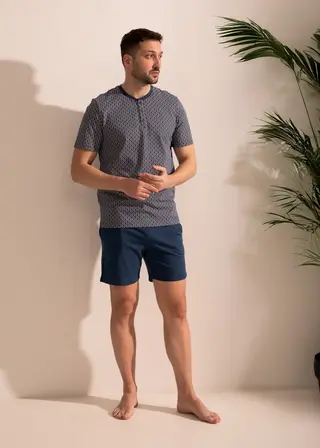 Pijama Bărbați Arlo Bumbac TWIN bleumarin XL