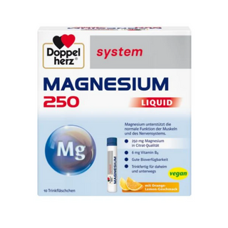 Допелхерц system магнезий 250мг флакони за нормална функция на мускулите и нервната система х10
