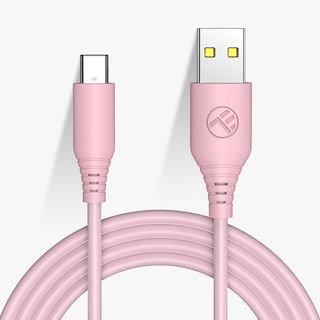 Cablu Silicon Tellur Usb To Type-C, 3A, 1M, Roz