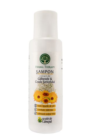 Șampon cu extracte de Gălbenele și Coada Șoricelului + ulei de cânepă 100 ml
