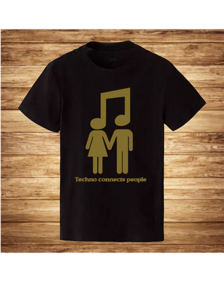 TECHNO CONNECT PEOPLE crna muška majica t-shirt