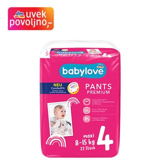 babylove Premium pelene gaćice, veličina 4 maxi (8-15kg), 22 kom