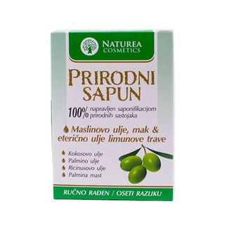 NATUREA prirodni sapun sa maslinovim uljem, makom i eteričnim uljem limunove trave, 80 g