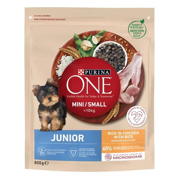 One Mini Junior Суха храна за кучета с пиле и ориз