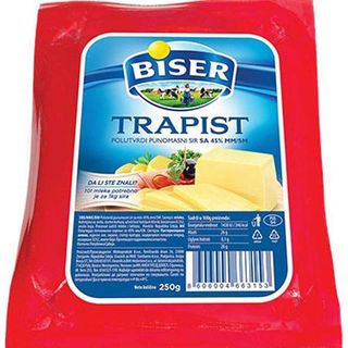 SIR MLEKOPRODUKT BISER TRAPIST PUNOMASNI 45% 250G