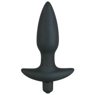 Black Silicone Vibrating Anal Plug LUX05336