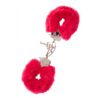Catuse Din Metal Cu Blanita Furry Cuffs Rosu Siclam