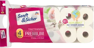 Sanft&Sicher hârtie igieni cu 4 straturi, 10 buc