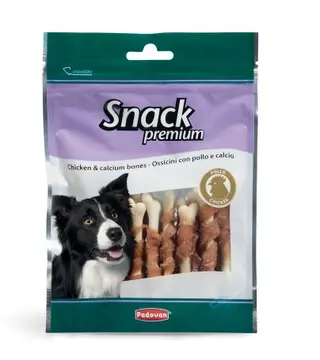 Recompense pentru caini Padovan Snack Premium Bones cu pui si calciu 100 g