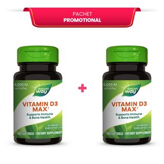 Pachet Promotional 2x Vitamin D3 5000UI 60 caps moi