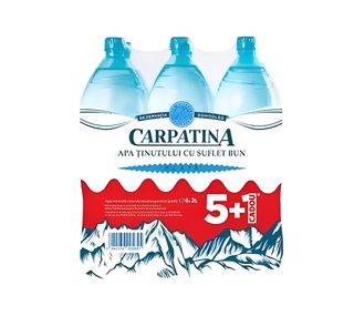 Apa minerala naturala plata Carpatina, PET, (5+1) x 2 l