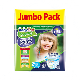BABYLINO pelene gaćice sensitive 38 KOM extra large plus 15-25 kg ecc 7 | 5201263890208