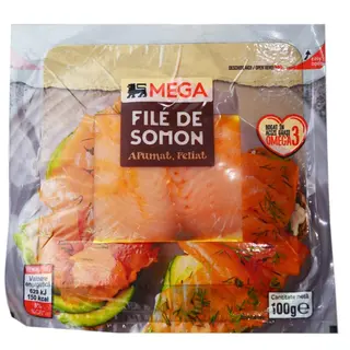 MEGA, File de somon afumat feliat 100g (ID 28030)