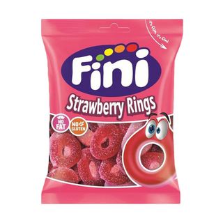 Jeleuri cu aroma de capsuni Fini Strawberry Rings, 80 g