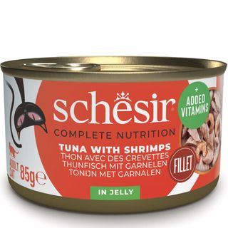 Hrana umeda pentru pisici Schesir Ton&Creveti Jelly 85