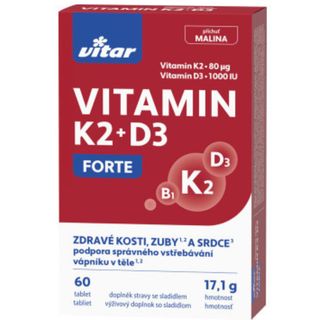 VITAR vitamin K2 + D3 forte tablete 60 KOM | 8595011145243