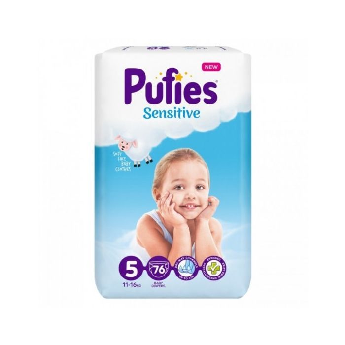 Pufies Sensitive iant Pack 11-16 КГ Бебешки пелени 76 БР