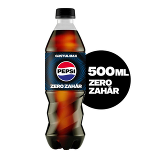 Pepsi Zero Zahar, Bautura Cola, Pet, 500ml