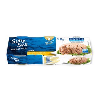 Ton bucati in ulei vegetal Sun&Sea 3 x 80 g