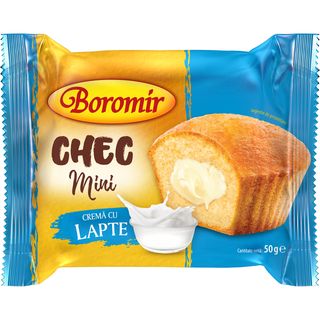 Boromir Chec mini umplutura crema lapte 50 g