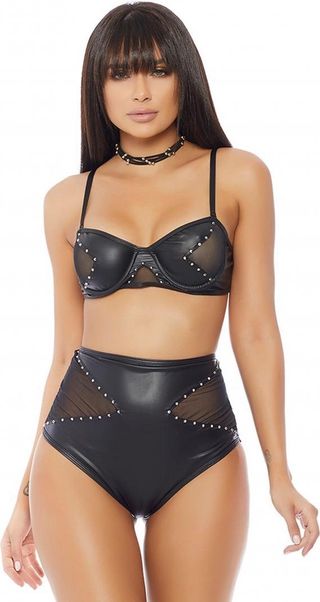 Set Lenjerie Forplay, Addiction Bra and Panty, Negru