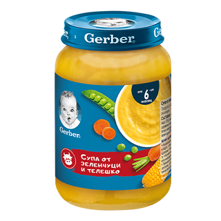 Пюре Гербер Супа от Телешко и Зеленчуци 190Гр от 9Мес-016484