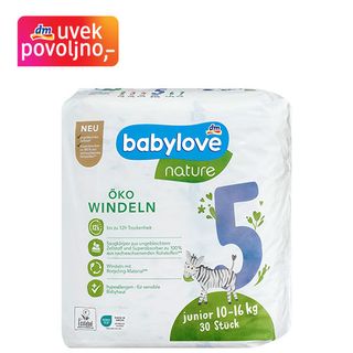 1575766 babylove nature pelene, vel. 5 junior (10-16kg) 30 kom
