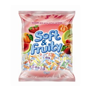 Bomboane gumate moi cu suc de fructe Soft&Fruity, 250g