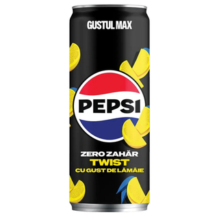 Bautura carbogazoasa Pepsi Twist Zero Zahar, 0.33 l