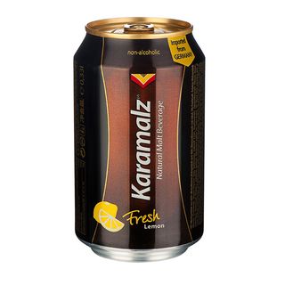Bere blonda fara alcool cu aroma de lamaie Karamalz, 0.33 l