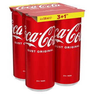 Bautura carbogazoasa Coca-Cola Gust Original, 3+1 x 0.33 l