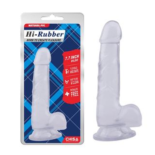 Dildo Hi Rubber Flexible Natural PVC 19.5 CM Clear