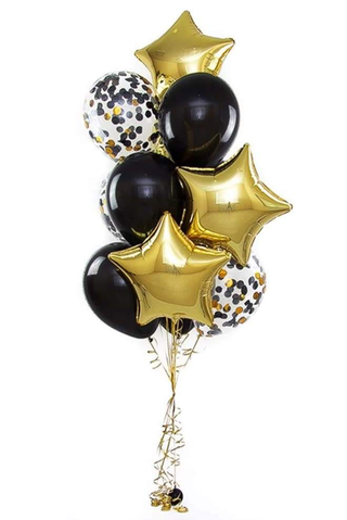 Buchet din baloane negru auriu