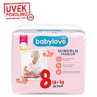 babylove PREMIUM pelene, veličina 8 (18+ kg), 28 kom