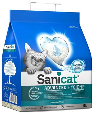 SANICAT Nisip igienic pentru pisici Advanced Hygiene, diatomit 5L/2,1kg